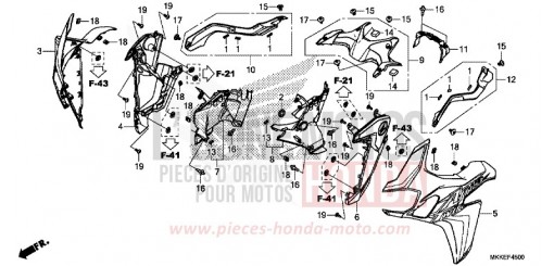 CARENAGE MILIEU (CRF1000A/AL/D/DL) CRF1000AK de 2019